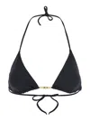 Eres Ephemere Black Bikini Top With Beaded Embellishmentsand Triangular Cup In Tech Fabric Stretch Woman In Black