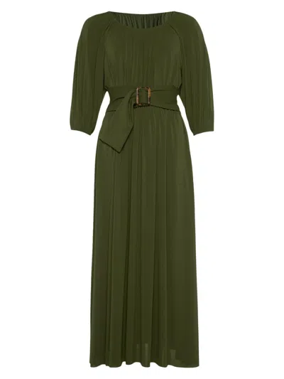 Eres Women's Gabriela Belted Long Dress In Green