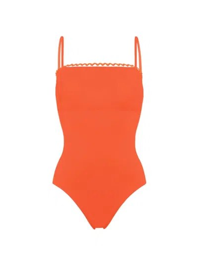 Eres Scalloped Trim Stretch Nylon Swimsuit In Soleil