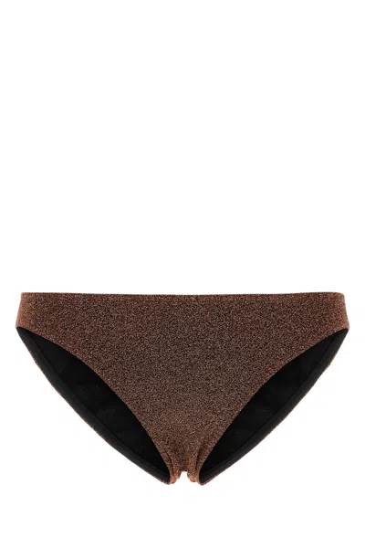 Eres Women Orange Stretch Nylon Blend Etincelant Bikini Bottom In Brown