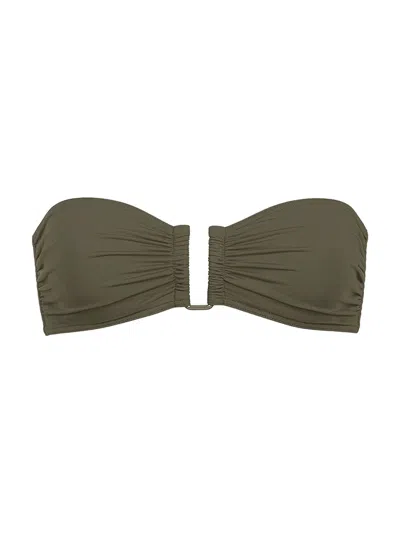 Eres Women's Show Bandeau Bikini Top In Olive Noire