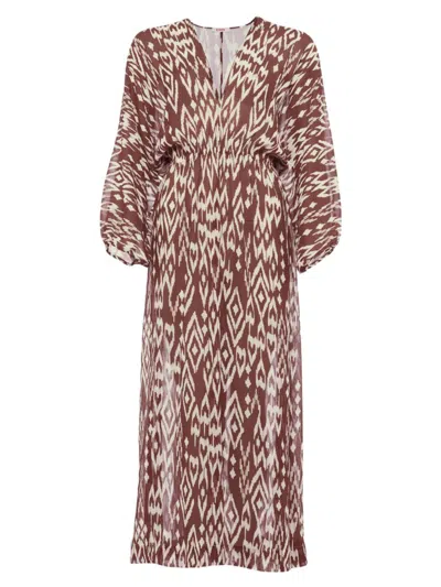 ERES WOMEN'S SKY IKAT-INSPIRED SILK MAXI DRESS