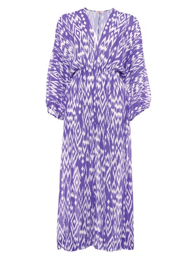 Eres Women's Sky Ikat-inspired Silk Maxi Dress In Imprime Wind Flashy