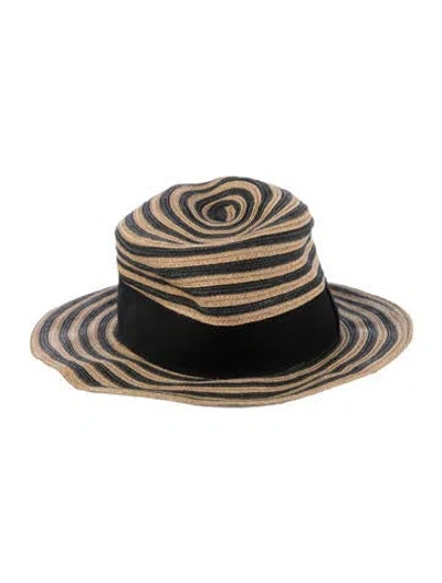Pre-owned Eres Women's Straw Fedora In Neutrals