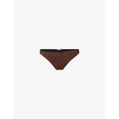 Eres Womens Cuivre Etincelant Metallic Bikini Bottoms In Brown