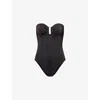 Eres Womens Noir Scintillant Strapless Metallic Swimsuit
