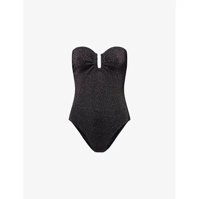 Eres Womens Noir Scintillant Strapless Metallic Swimsuit