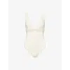 Eres Womens Sable Fin Sillage Plunge-neckline Swimsuit In White