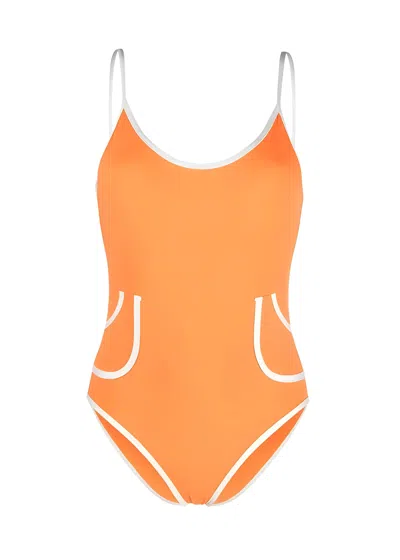 Eres Womens Scoop Back Swimsuit In Orange In Multi