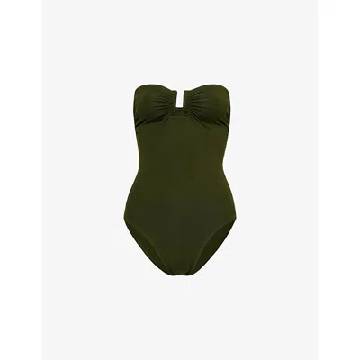 Eres Womens Cassiopee Strapless Swimsuit Vert Mousse