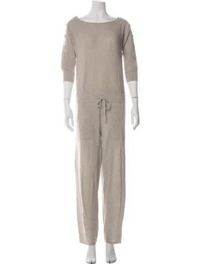 Pre-owned Eres Wool Bateau Neckline Jumpsuit In Multicolor