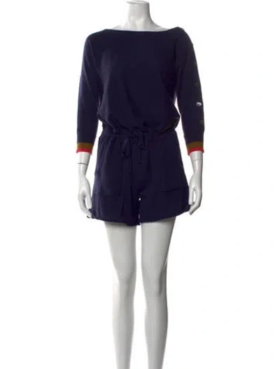 Pre-owned Eres Wool Bateau Neckline Romper In Blue