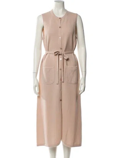 Pre-owned Eres Wool Midi Length Dress In Pink