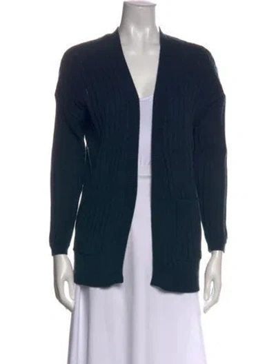 Pre-owned Eres Wool Open Front Sweater In Blue
