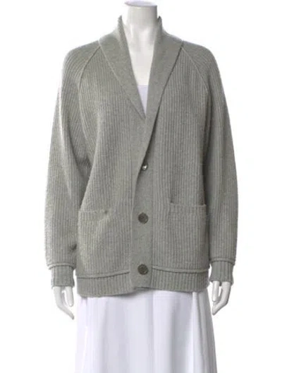 Pre-owned Eres Wool Open Front Sweater In Gray