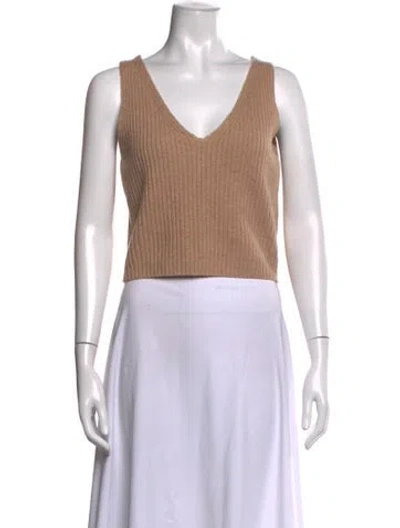 Pre-owned Eres Wool V-neck Crop Top In Black