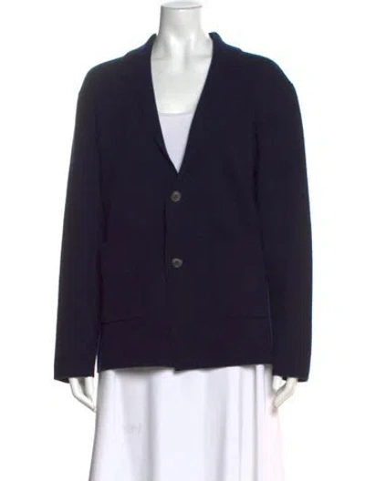 Pre-owned Eres Wool V-neck Sweater In Blue