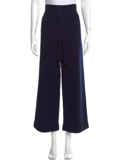 Pre-owned Eres Wool Wide Leg Pants In Black