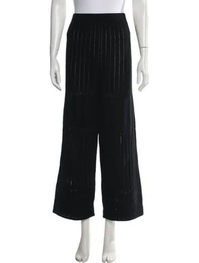Pre-owned Eres Wool Wide Leg Pants In Black