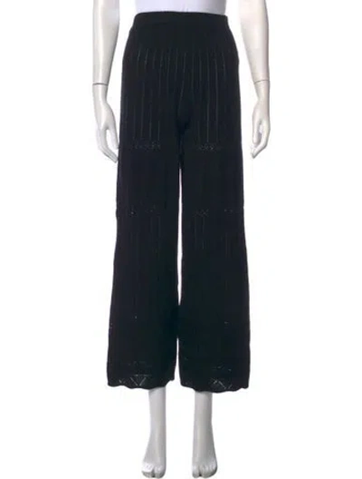 Pre-owned Eres Wool Wide Leg Pants In Black