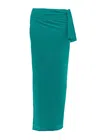Eres Wrap Maxi Skirt In Green In Blue