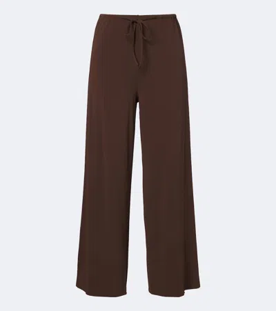 Eres Zelie Jersey Wide-leg Pants In Brown