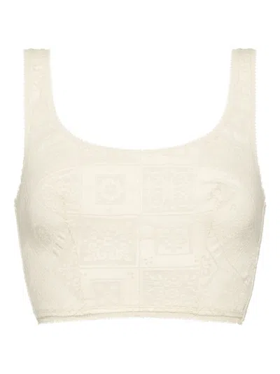 Eres Zellige Crop Top Bra In Neutral