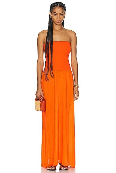 Eres Ankara Strapless Maxi Dress In Orange