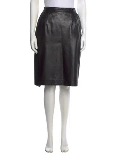 Pre-owned Erez Leather Knee-length Skirt In Black