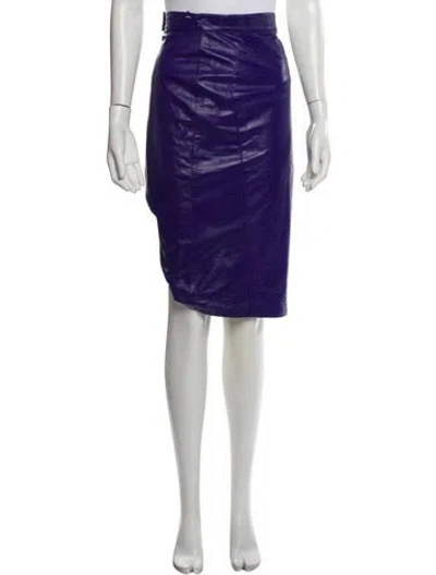 Pre-owned Erez Leather Knee-length Skirt In Blue