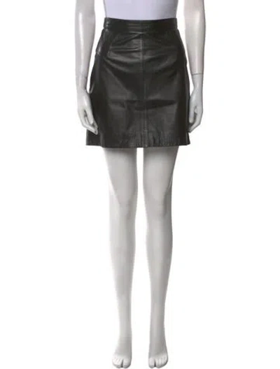 Pre-owned Erez Leather Mini Skirt In Black