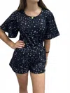 Erge Girl's Abstract Star Onesie In Black In Black
