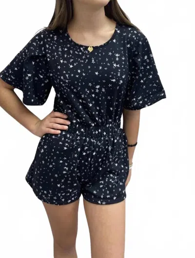 Erge Girl's Abstract Star Onesie In Black