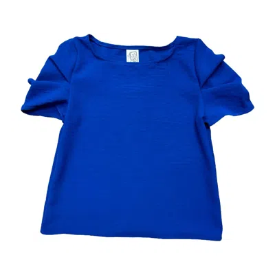Erge Girl's Airflow Pleated Sleeve Top In Royal Blue