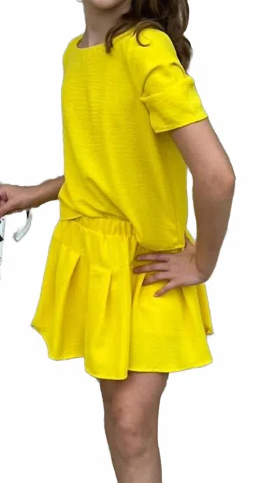 Erge Girl's Airflow Pleated Sleeve Top In Yellow