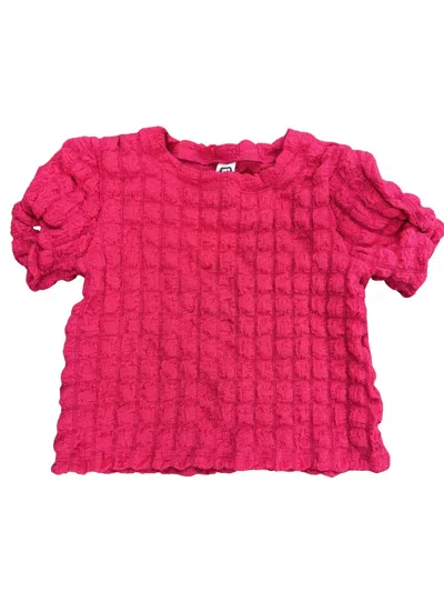 Erge Girl's Crushed Jacquard Shirt In Baby Pink