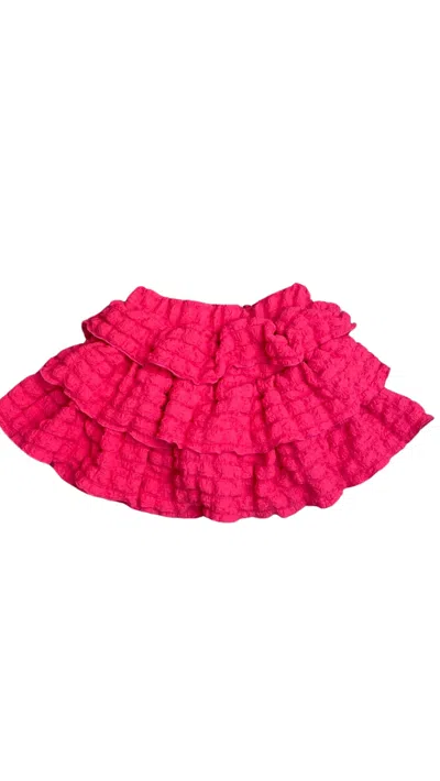 Erge Girl's Crushed Jacquard Skirt In Baby Pink