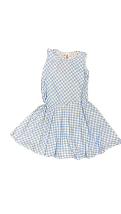 Erge Girl's Milano Knit Dress In Denim In Blue