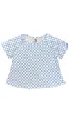 Erge Girl's Milano Stripe Top In Denim In Blue