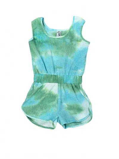 Erge Girl's Tie Dye Knit Onesie In Green