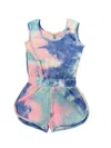 Erge Girl's Tie Dye Knit Onesie In Light Pink In Multi