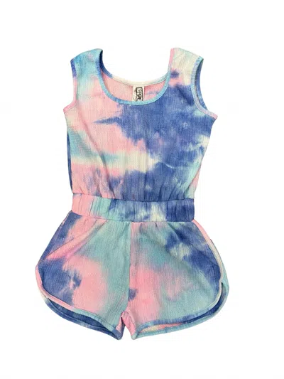 Erge Girl's Tie Dye Knit Onesie In Light Pink In Multi