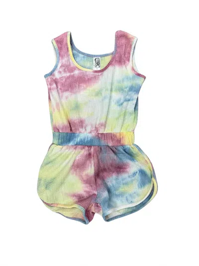 Erge Girl's Tie Dye Knit Onesie In Pink/yellow In Multi