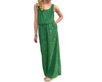 Erge Kids' Girls Sleeveless Jumpsuit In Kelly Green