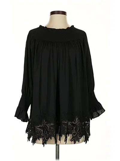 Pre-owned Eri + Ali 3/4 Sleeve Blouse In Black