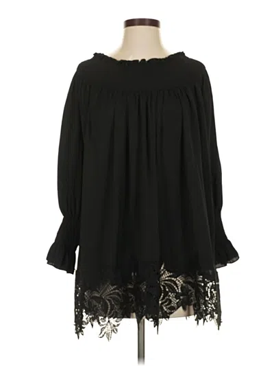 Pre-owned Eri + Ali 3/4 Sleeve Blouse In Black