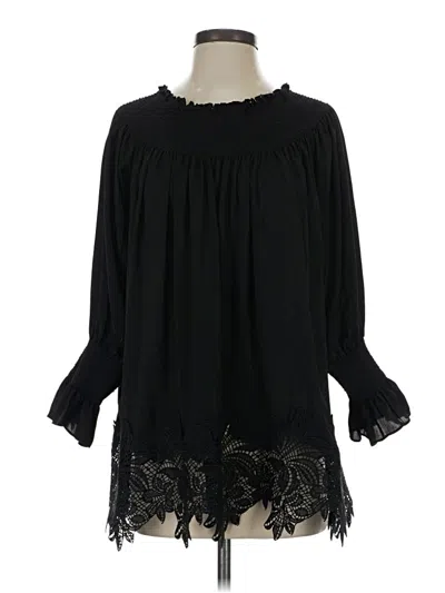 Pre-owned Eri + Ali 3/4 Sleeve Blouse In Black