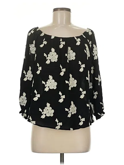 Pre-owned Eri + Ali 3/4 Sleeve Blouse In Black