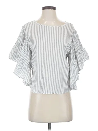 Pre-owned Eri + Ali 3/4 Sleeve Blouse In Silver