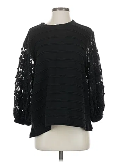 Pre-owned Eri + Ali 3/4 Sleeve Top Black Cold Shoulder Neckline Tops